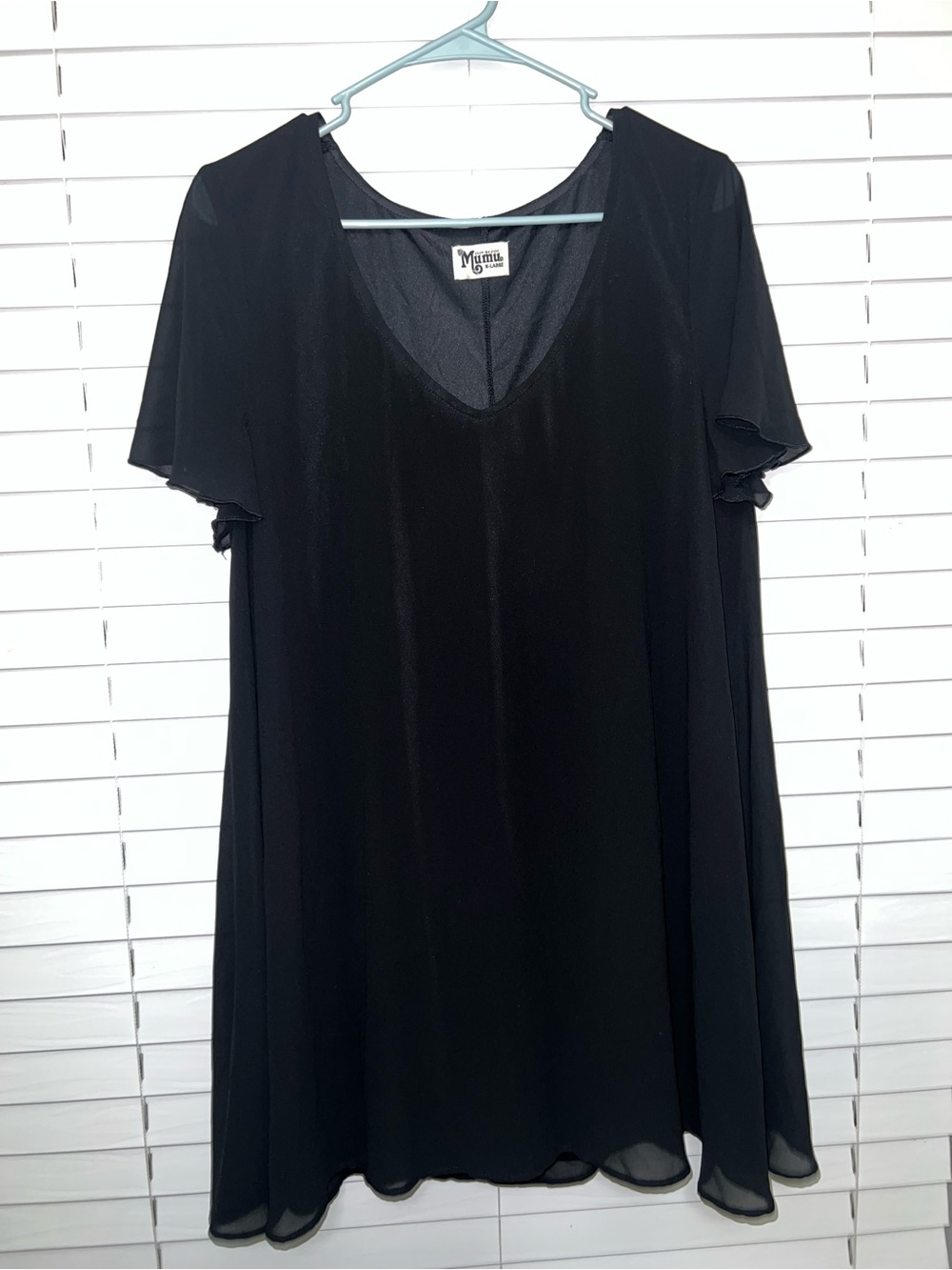 Show Me Your Mumu Black Flutter Sleeve V-Neck Dress